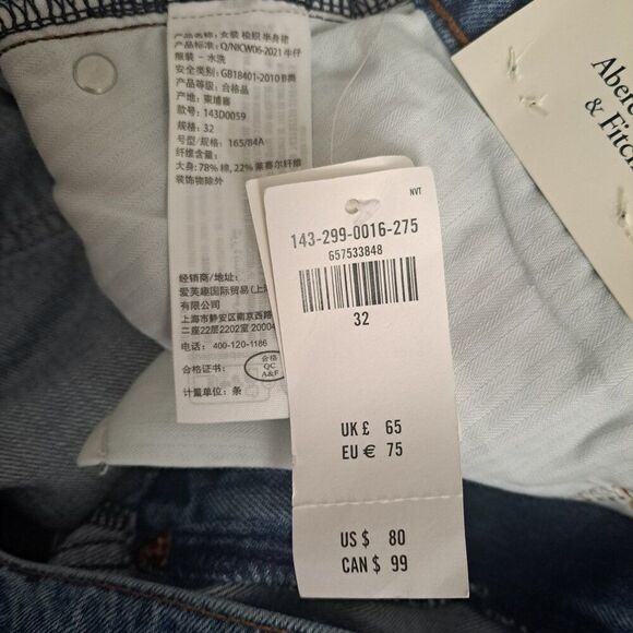 Abercrombie & Fitch Women's Denim Skirt Blue High Rise Boho 32/14 - Picture 8 of 10